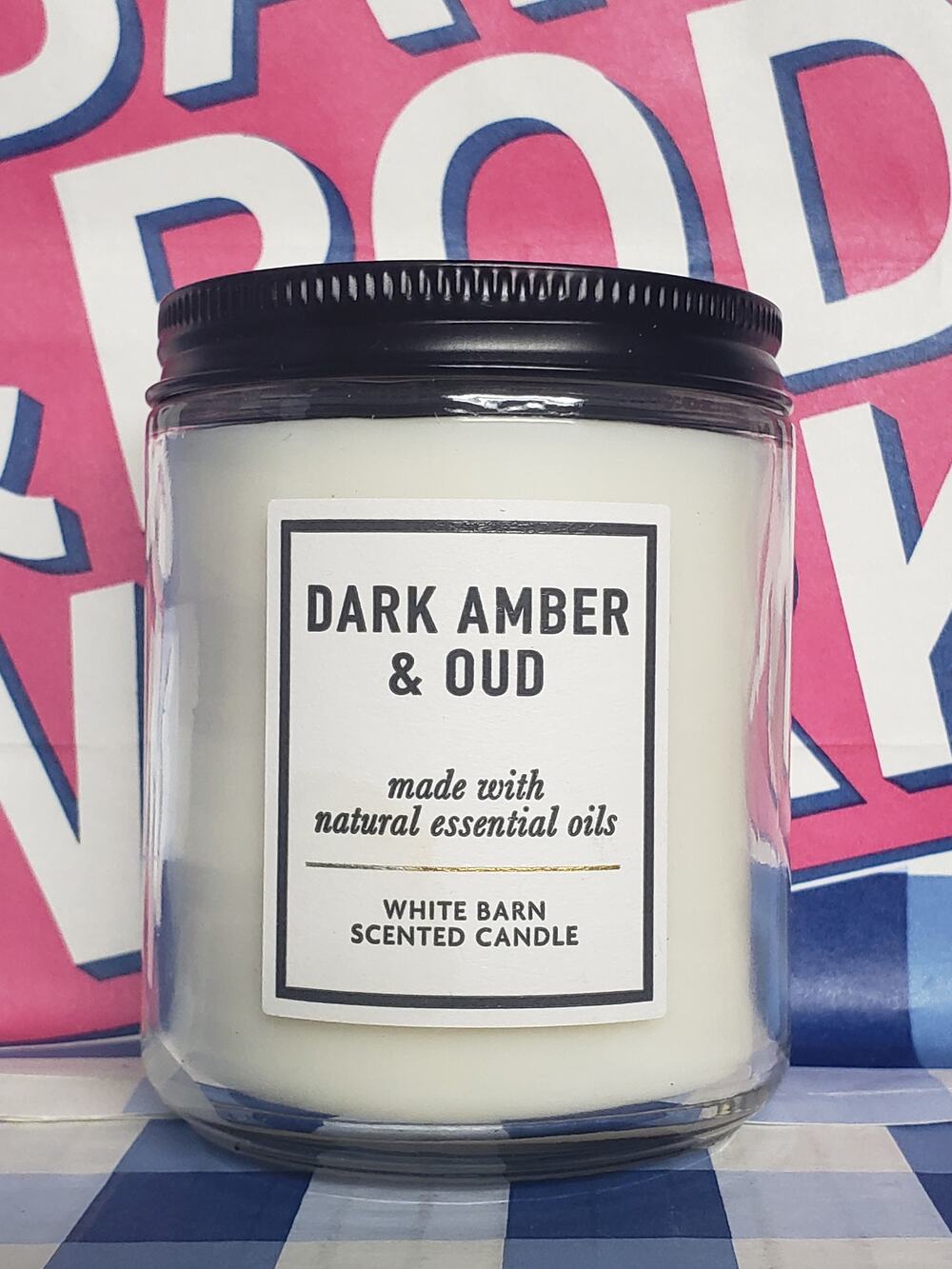 BBW Dark Amber & Oud Single Wick Candle Home Fragrance Decor